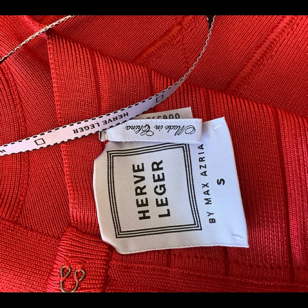 NWOT red Herve Leger bandage dress size Small - Picture 4 of 5